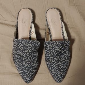 Loft Slip on Speckled Pointed Toe Loafers Black Beige Brown